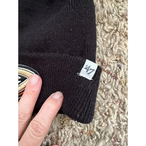 47‎ Brand NHL Knit Anaheim Ducks Cuffed Beanie, black beanie, anaheim ducks - Picture 5 of 6